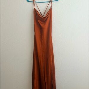 Astr Rust Backless Dress